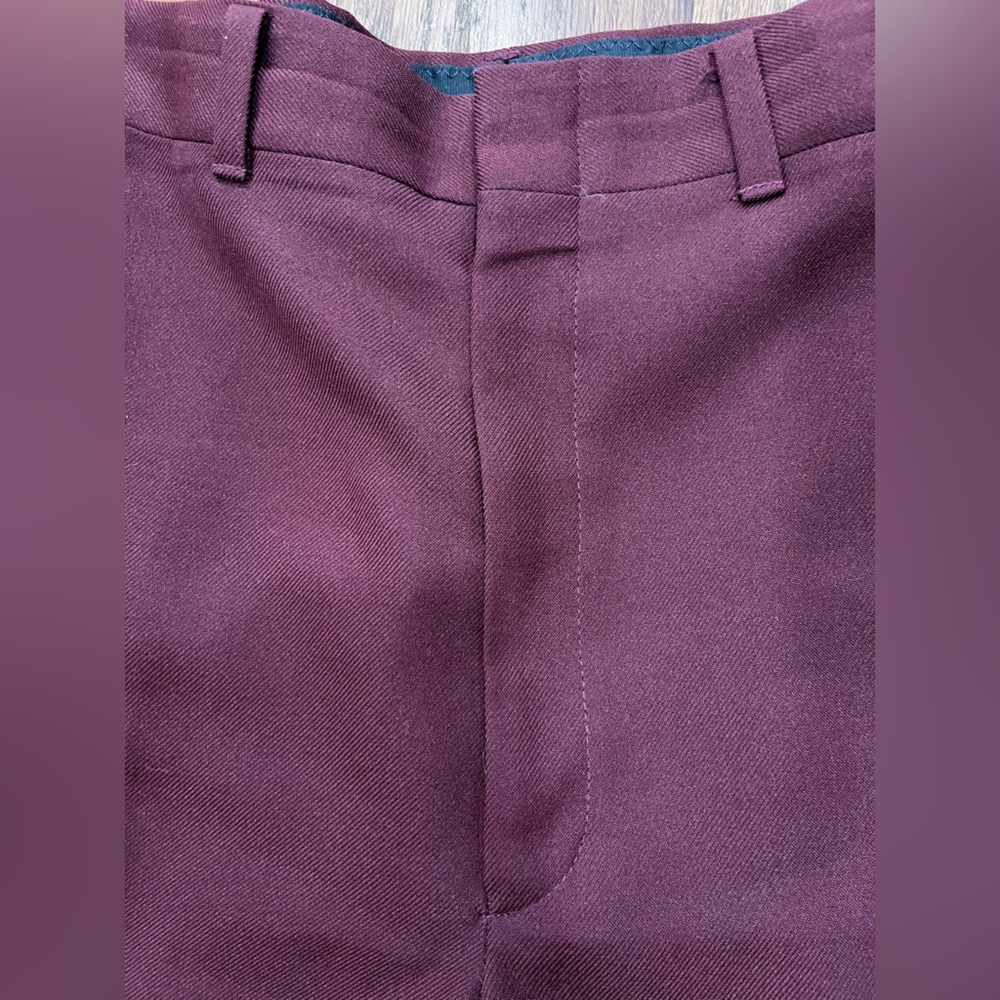 Grandpa Lounge singer Maroon burgundy vintage polyester slacks - Picture 6 of 9